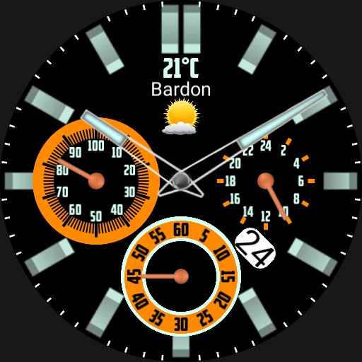 Chronograph look with weather and battery level Update 