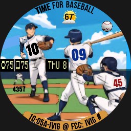 BASEBALL Players Jerseys Show the Time w/Animation - WOS6