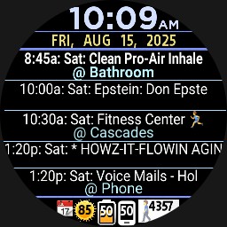 CALENDAR AGENDA w/5 EVENTS & Locations + Dim Month - wos6 - Furmaniac Copy