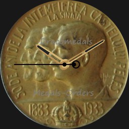  Gilt Bronze, Peles Castle, Romania, Medal, 1933