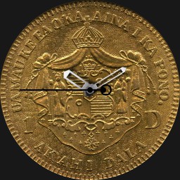 Brass, Kalakaua Dala, Medal, Hawaii, 1987