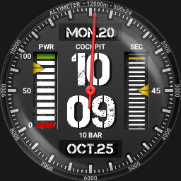 Brute COCKPIT Linear Vertical Gauge Pilot Military Field Watch