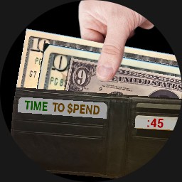 WALLET"S  LARGE BILLS Tell Time w/Animation - WOS6