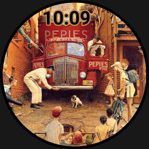 Norman Rockwell art watch with app launcher for Samsung Galaxy Watch Copy