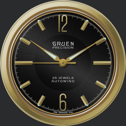 Gruen Precision Autowind C.1961 V2 Dark Face 2 in 1