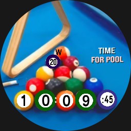 POOL / BILLIARDS TABLE w/Moving Cue Stick - Balls Show The Time - WOS6