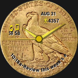 COINS of US x 5 Change Each Min - wos6 - Fugio Cent + 2 Halves + 2 5-Dollars - Furmaniac