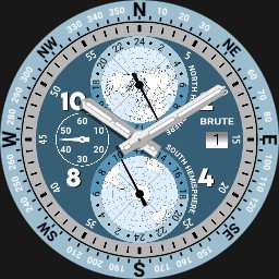 Brute NAVIGATOR Compass With Declination Correction And GMT Watch