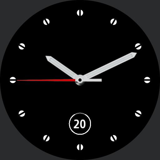 Low power usage.  date display with hidden battery indicator