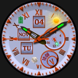 purple orange with ligth watch