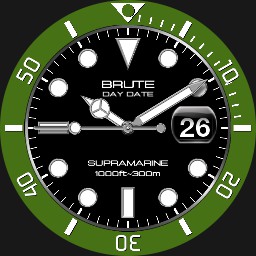 Brute SUPRAMARINE Day Date Diver Military Field Watch Dim Bezel Colours