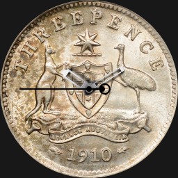Silver, Edward VII, 3 Pence, Australia, 1910