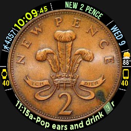 COINS of UK x 20 w/Digital Time - Changes Each Minute - Wear OS 6 Ready - Furmaniac