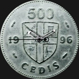 Nickel-Brass, Ghana, 500 Cedis, 1996