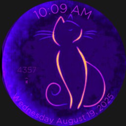 purple glowing cat silhouette 