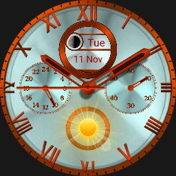 Orange ligth blue watch