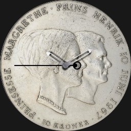 Silver, Margrethe Wedding, 10 Kroner, Denmark,1967