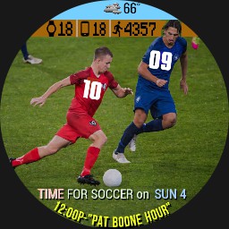 SOCCER Players Jerseys Show the Time w/Moving Ball - WOS6