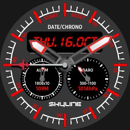 Brute SKYLINE Pilot Aviator Chronometer Altimeter Barometer Watch
