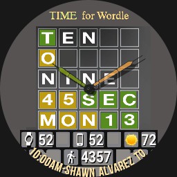 Game: WORDLE Puzzle Answers Spell the Time - WOS6