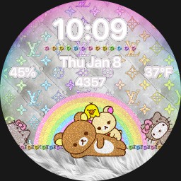 Hello Kitty Pushen Rainbow Kawaii White