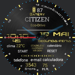 Citizen Blue Glow Digital Time Metal Background Copy