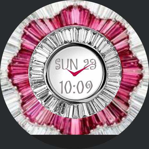 pink and silver flower diamond