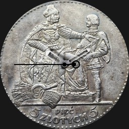 Silver, Poland, 5 Zlotys, 1925