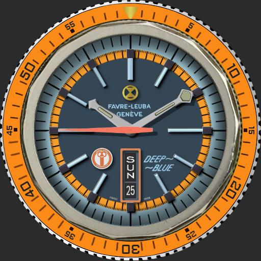 Favre Leuba Deep Blue Diver C.1970s