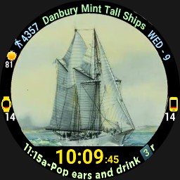 SHIPS on Dinner Plates w/Digital Time- 12 each minute - WearOS 6 Ready - Furmaniac