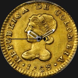 Gold, Gran Colombia, 1 Escudo, 1823
