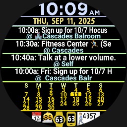 CALENDAR AGENDA 4 Events w/Loc, Month, 3 Dim Modes - wos6 - Furmaniac