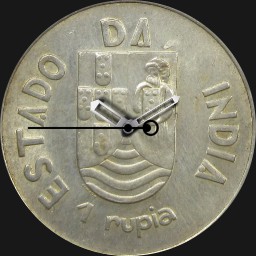 Silver, Portuguese India, 1 Rupee, 1935