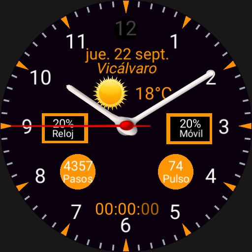 Watch with stopwatch weather location pressure heartrate steps Orange