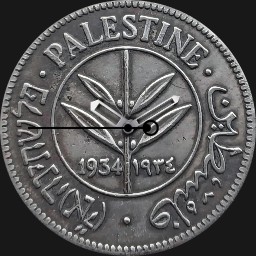 Silver, Palestine, 50 Mils, 1934 