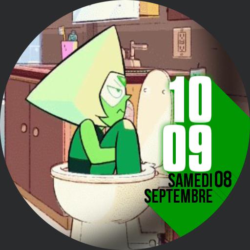 Peridot on the toilet
