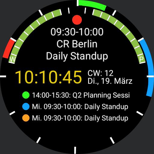 Business calendar watch