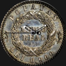 Silver, Nueva Granada, 1/2 Real, 1848