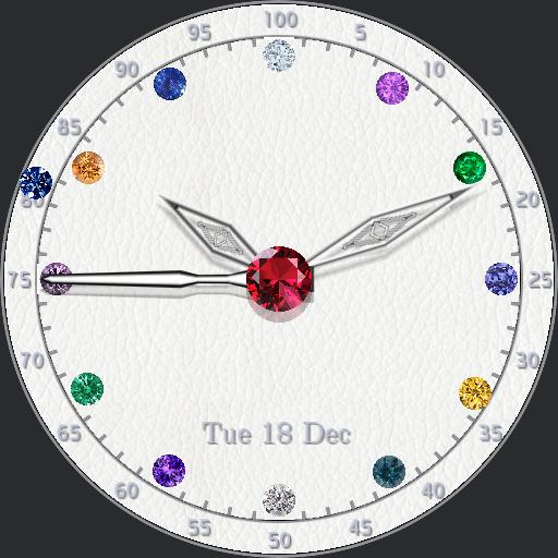 Bejewelled on white leather and silver trim