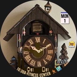 CUCKOO CLOCK w/Animated Figures - Cuckoo Bird Tells Time - WOS6