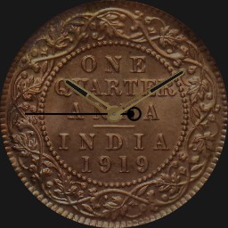 Copper, British India, Quarter Anna, 1919