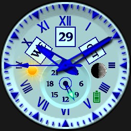 Blue Blue with ligth watch 