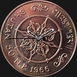 Copper, Bhutan, 50 N.P., 1966