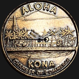 Brass, Aloha Trade Dollar, Kona, 1976