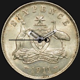 Silver, George V, 6 Pence, Australia, 1911