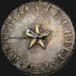 Copper, Chile, Medio Centavo, 1851