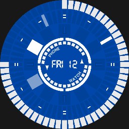 LCD Analog Digital Classic Industrial Blue with White  V2
