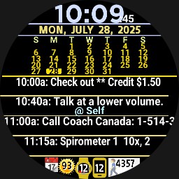 CALENDAR AGENDA - 4 Events w/AM PM Time + Locs + Month - WOS6 - Furmaniac