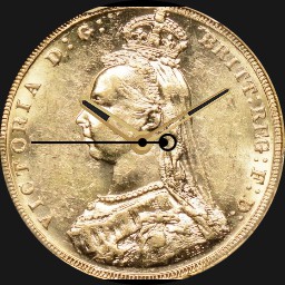  Gold, Victoria, Australia, Sovereign, 1888