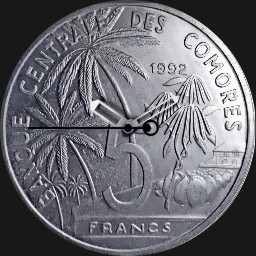 Aluminum, Comoros, 5 Francs, 1992
